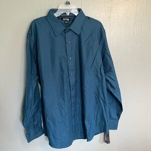 Apt. 9 Teal Herringbone Button-Up Shirt